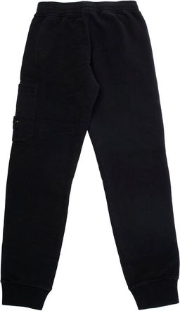 Stone Island Boys Black Cotton Pants With Elastic Waist Trousers
