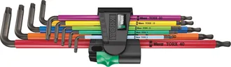 Wera Juego De Destornilladores Acodados 967/9 Tx Xl 9 Piezas T8-t40 Codificados Por Colores, Largos