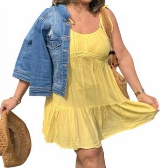 Iris Sleeveless Spring Dress In Yellow