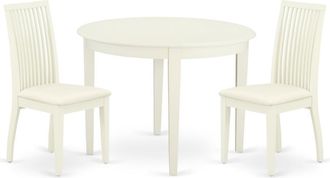 East West Furniture Dining Room Set Linen White, BOIP3-WHI-C