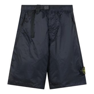 Stone Island Casual Shorts, male, Blue, Size: W31 Ripstop Light HT Nylon Shorts