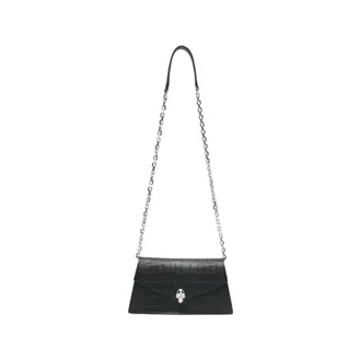 Alexander McQueen Skull Crocodile-effect Shoulder Bag