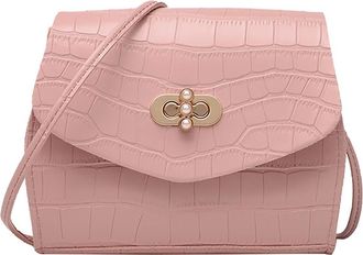 Generic Ladies Bag Shoulder Bag Handbag Messenger All- Fashion Bag Lunch Bag with Shoulder Strap (Pink, One Size)