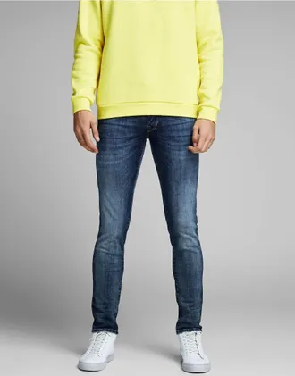 Jack & Jones Icon - Jeans skinny lavaggio scuro sbiadito-Blu