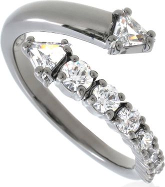Swarovski Sublima Ruthenium Plated Open Ring, Size 52 (US 5.75)