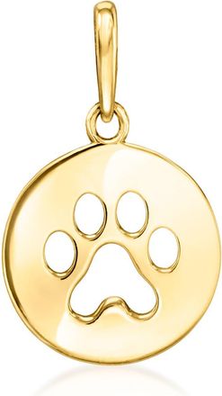 Canaria Canaria Italian 10kt Yellow Gold Petite Paw Print Cut-Out Pendant