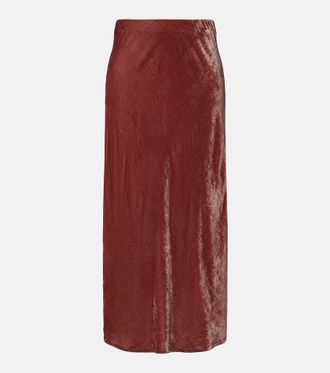 Velvet Felicity velvet midi skirt