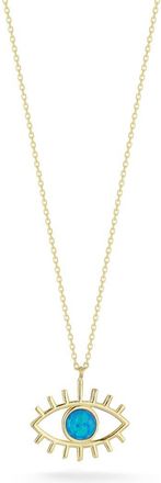 Sphera Milano Synthetic Opal Evil Eye Pendant Necklace in Gold/Blue at Nordstrom Rack