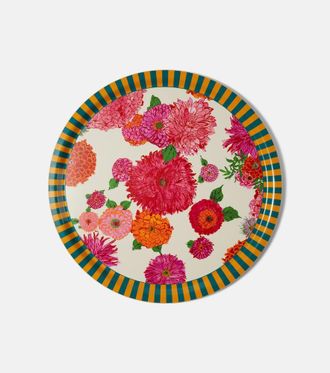 La DoubleJ Vassoio in betulla con stampa Bright Blooms