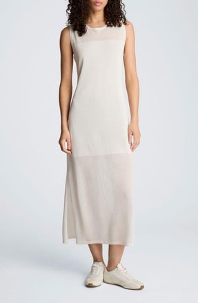 Kenneth Cole Semisheer Sleeveless Knit Dress in Pure White at Nordstrom, Size Medium