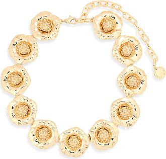 Carolina Herrera Flower Collar Necklace in Gold at Nordstrom