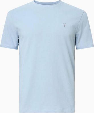 AllSaints Mens AllSaints Mens T Shirts Lycra Stretch Cotton Crew Neck Short Sleeve Summer Tee - Blue - Size: 42