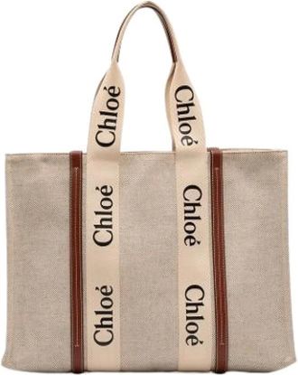 Chlo&eacute; Pre-owned Tote Bags, female, Beige, Size: ONE SIZE Pre-owned The Woody