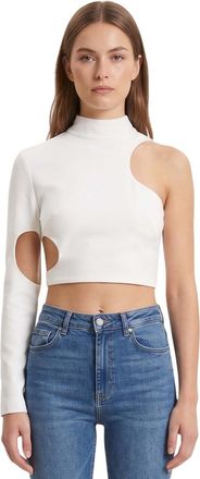 M&ocirc;not White Mock Collar Top