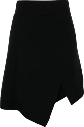 sacai Sponge Sweat asymmetric mini skirt - women - Cotton/Polyester - 1 - Black