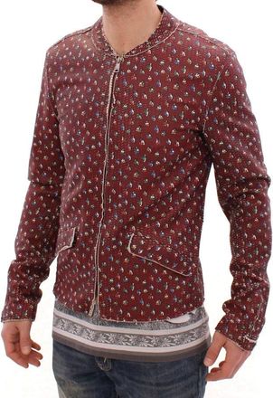 Dolce & Gabbana Mens Bordeaux Leather Boxer Print Jacket Coat Lambskin Clothing