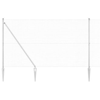 Berkfield Home Welded Wire Fence with 13 Spike Posts 1.5x50 m Galvanised Steel in Silver