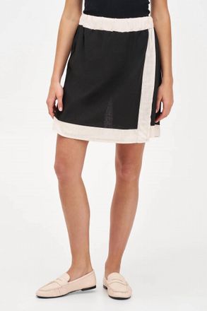 M Made in Italy Oat Trim Skort In Black