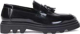 Kazar Zwarte leren loafers voor mannen met een wandelzool - Heren - Loafers - Zwart - 41 EU - Leer - Schoenen