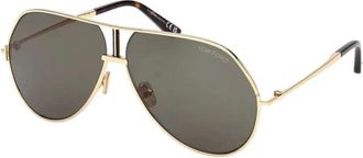 Tom Ford Ft 1281 30N Zonnebrillen - Heren - Zonnebrillen - Geel - 63 MM - Accessoires