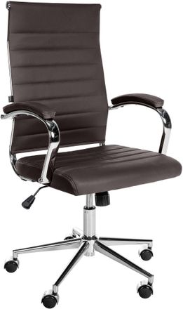 Clp Silla De Oficina Mollis De Cuero Aut&eacute;ntico Caf&eacute;