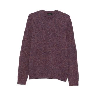 Roberto Collina Round-neck Knitwear, male, Purple, M, Purple Crew Neck Knit Jumper