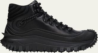 Moncler Mens Traingrip GTX Outdoor Leather High-Top Sneakers