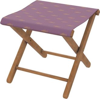 Vent de Boh&egrave;me Taburete plegable de haya y tela outdoor dise&ntilde;o indio ciruela