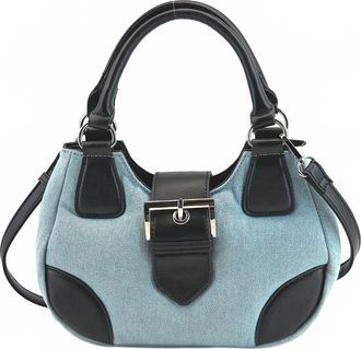 Like Dreams Womens Denim Plush Y2K Top Handle Crossbody Bag In Blue
