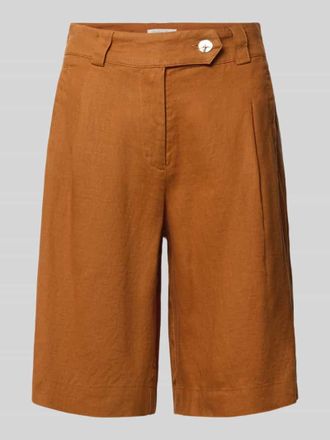 Christian Berg Bermudas aus Leinen mit Ges&auml;&szlig;taschen in Camel, Gr&ouml;&szlig;e 34
