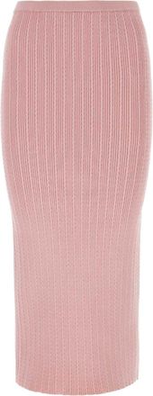Alessandra Rich cable-knit pencil skirt - women - Cotton - 36 - Pink