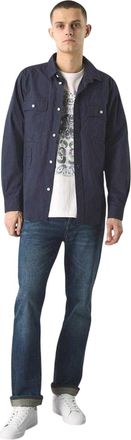Pretty Green Brentwood-overhemd met lange mouwen voor heren (Marine)
