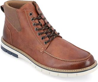 Vance Co. Dalvin Boots Mens Brown Faux Leather Memory Foam Ankle ZPO3789