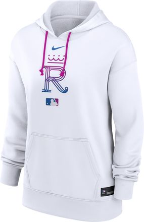 Nike Womens Kansas City Royals Authentic Collection City Connect Nike Therma MLB Pullover Hoodie in White | 22MN0I7UROY-YQN