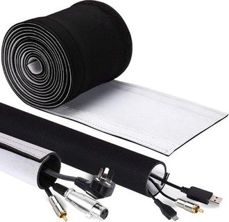No Brand Bandeja Portacables Autocortable - Organizador De Cables Para Televisores, Ordenadores Y Oficinas - Gestor De Cables De Neopreno