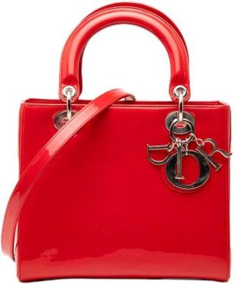 Dior Pre-owned Handbags, female, Red, Size: ONE SIZE Pre-owned Leather Handbag