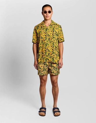 Lyle & Scott Lyle And Scott Mens Floral Swim Shorts - Yellow - Size: 35/34/32