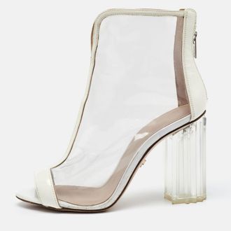 Le Silla White/transparent Pvc And Patent Leather Ankle Boots