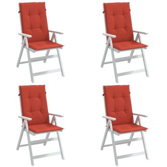 vidaXL Cuscini Sedia Schiena Alta 4 Rosso M&eacute;lange 120x50x4 Tessuto