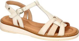 Pikolinos Roquetas Platte Sandalen - Dames - Sleehakken - Wit - 36 EU - Leer - Schoenen