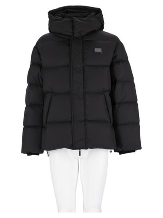Emporio Armani Black High-Collar Minimalist Down Jacket