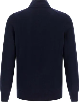 Brunello Cucinelli Half-Zip Cashmere Sweater - Navy