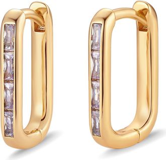 Brook & York Billie Birthstone Cubic Zirconia Hoop Earrings in Gold/june at Nordstrom