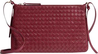 Bottega Veneta Red Intrecciato Piccolo Medium Crossbody Bag