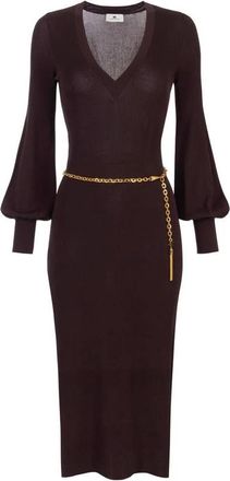 Elisabetta Franchi Dames, Jurken, Paars, Maat: S Zijde