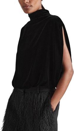 Reiss Abigail Velvet Silk-Blend Top