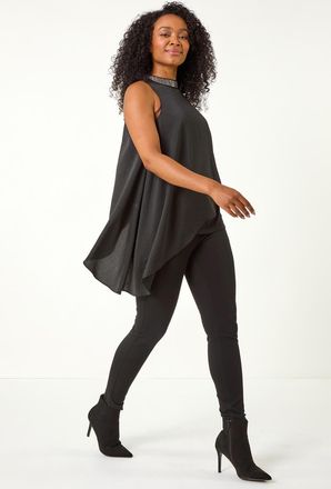 Roman Sparkly Asymmetric Top