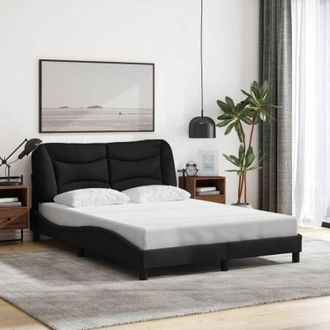 vidaXL Cama Sin Colch&oacute;n Tela Negro 140x190 Cm Vidaxl