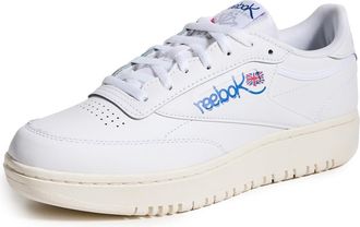 Reebok Womens Club C Double Sneaker, Footwear White/Chalk/Step Purple, 8.5