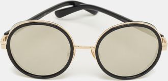 Jimmy Choo London Black/silver Mirrored Andie/s Round Sunglasses